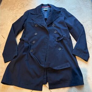 French Toast Navy Blue Trench Coat